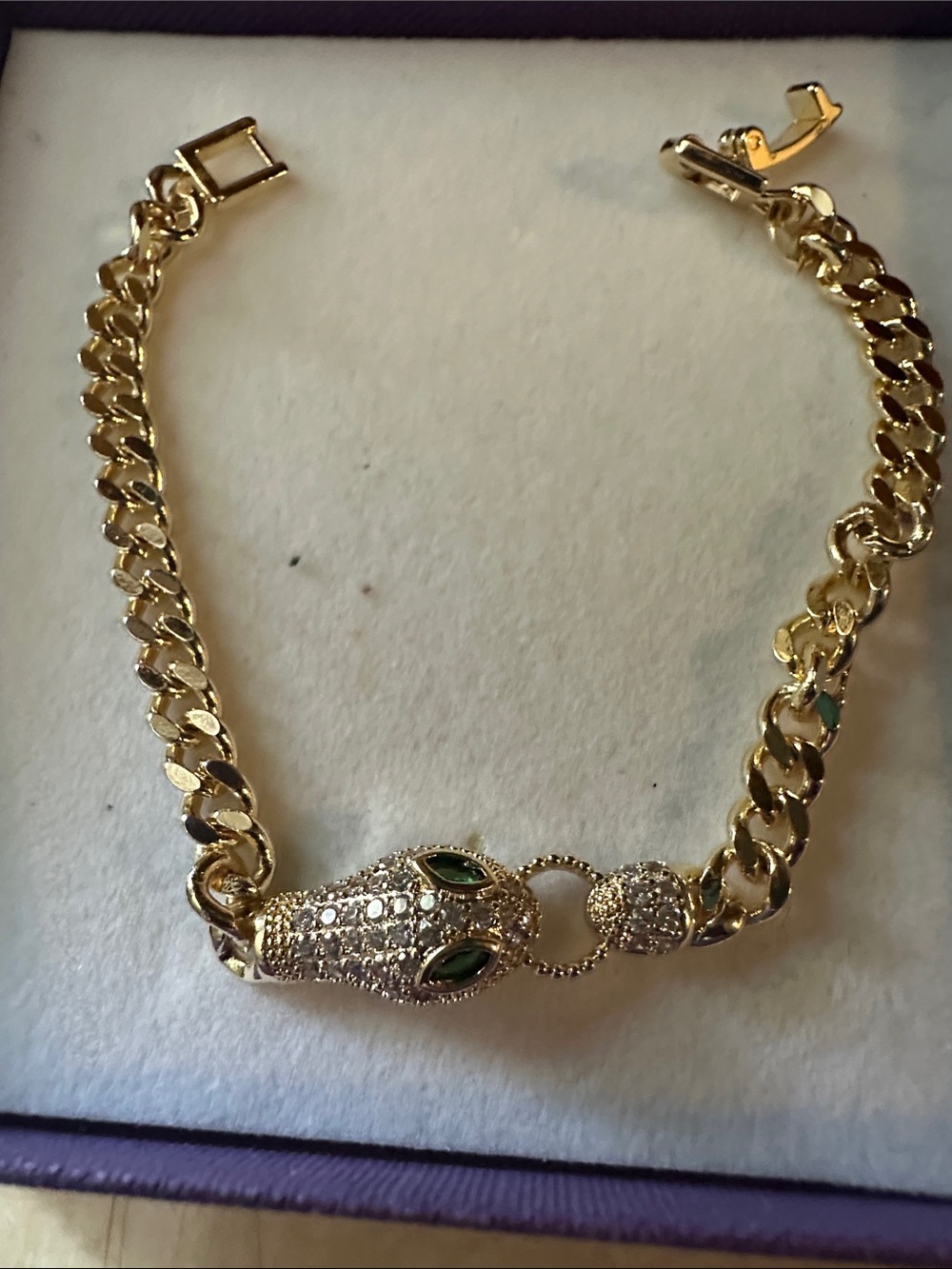 2 piece Gold-filled Crystal Heart & Snake Chain Bracelet Set - Picture 3 of 8